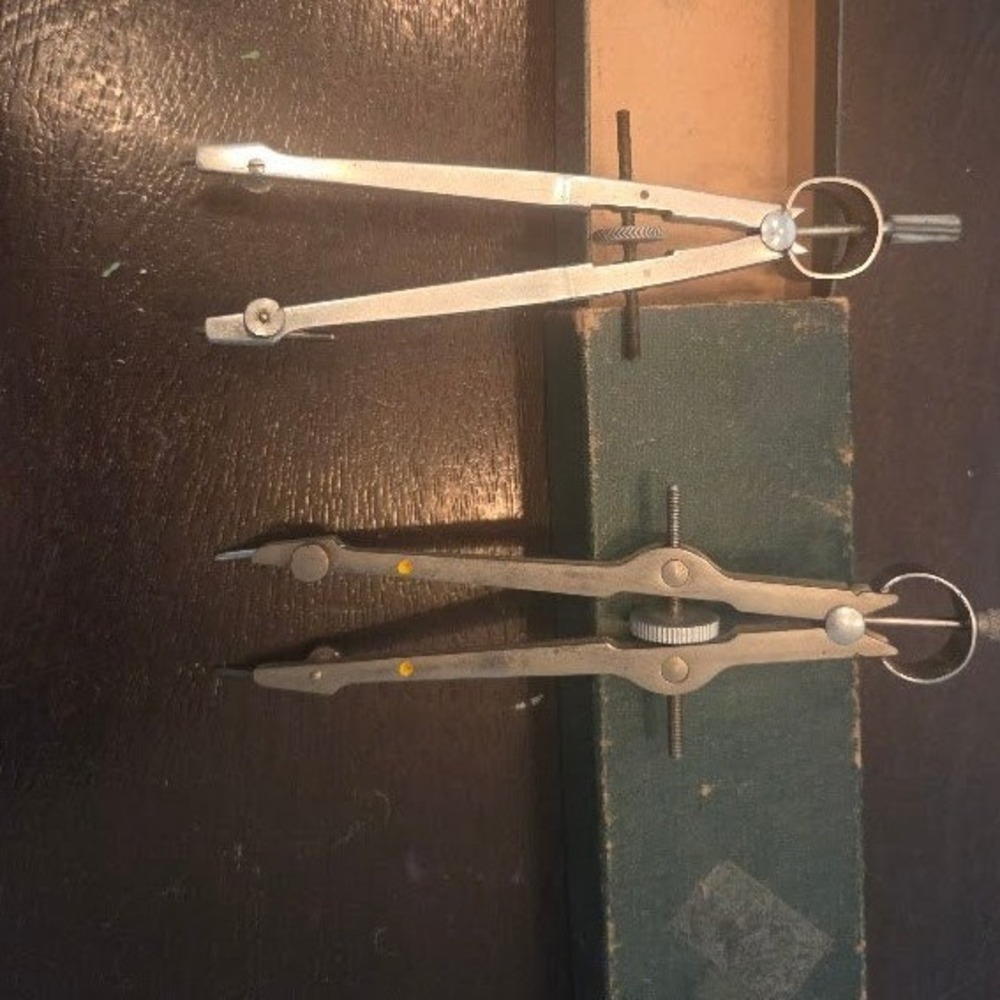 VTG K&E Keuffel‎ & Esser Arrow Ringhead Bow Pencil Compass N1069A 6.5 Inch Set
